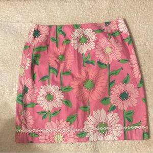 Lilly Pulitzer Pink Floral Mini Skirt size 10 vintage in new condition